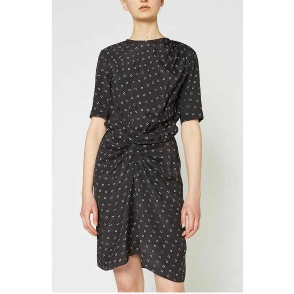 ISABEL TOILE MARANT bardeny black dress w/ drapery floral